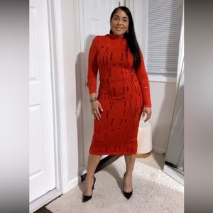 SHEIN mock neck cutout bodycon dress